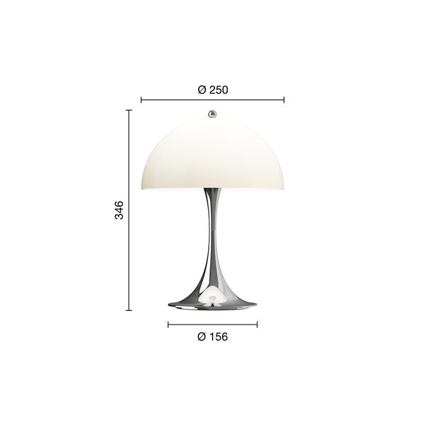 Panthella 250 Portable Table Lamp, chrome opal beige Panthella 250 Portable Table Lamp, chrome opal beige, Louis Poulsen