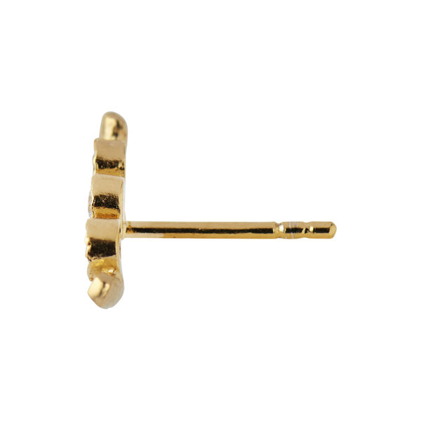 Flow Earring with Three Stones Single, gold, Stine A Jewelry