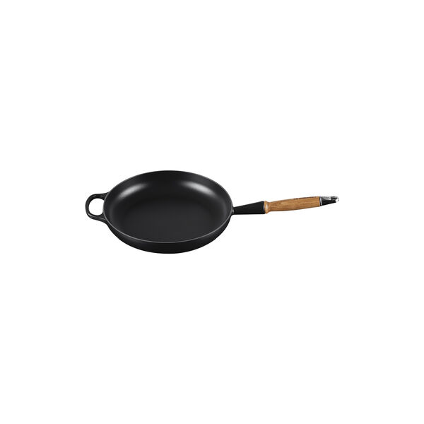 Signature cast iron frying pan with wooden handle &Oslash; 28 cm, matte black, Le Creuset