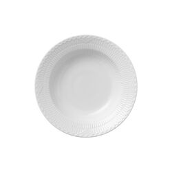 White Fluted Half Lace Deep Plate Ø 21 cm, Royal Copenhagen