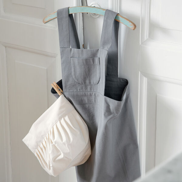 Apron and Hat Set, classic grey/classic white, Sebra