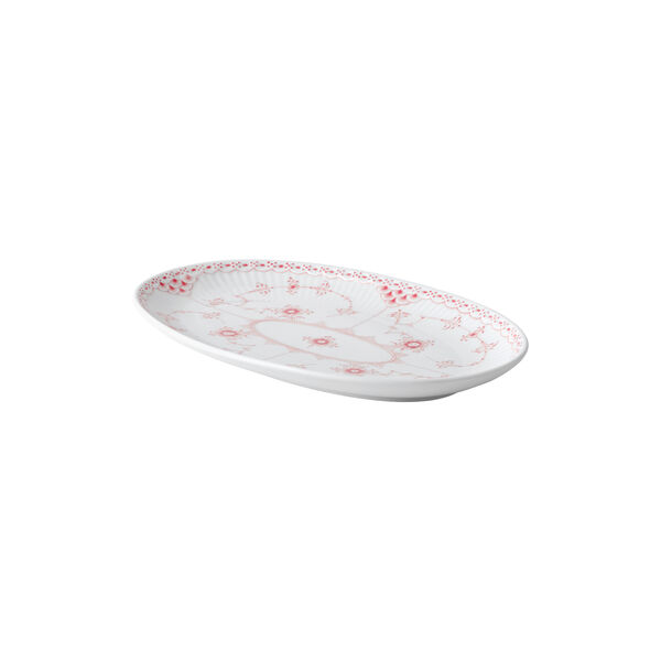 Coral Fluted Half Lace Oval Assiette 23,5 cm, Royal Copenhagen