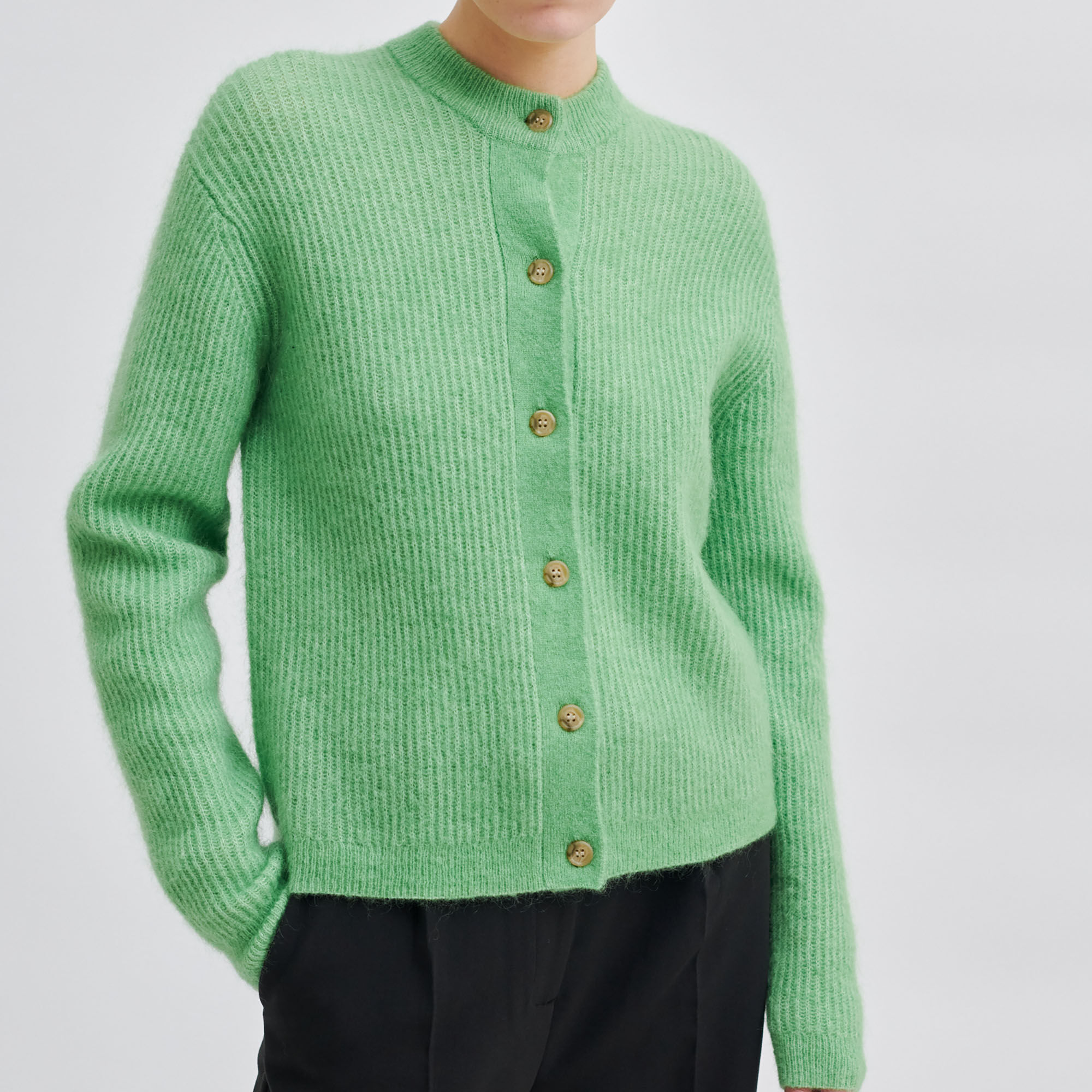 Brook Knit Rib Cardigan shamrock