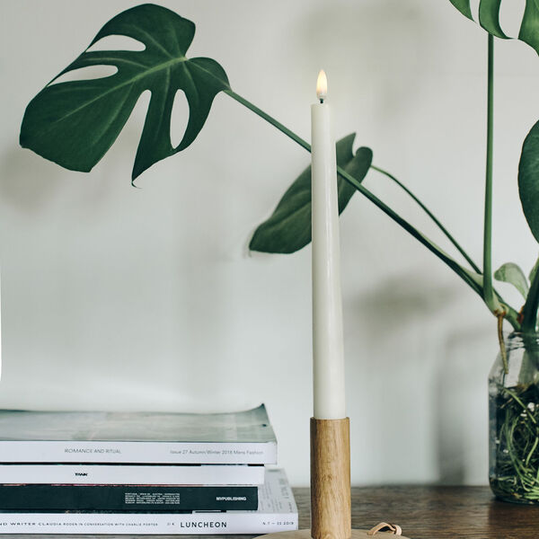 LED Classic Taper Candle 20 cm 2 pcs, nordic white, Uyuni Lighting