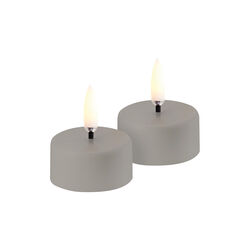 LED rechargeable tealight 2 pcs, sandstone, Uyuni Lighting