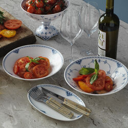 Blue Fluted Half Lace Deep Plate Ø 24 cm, Royal Copenhagen