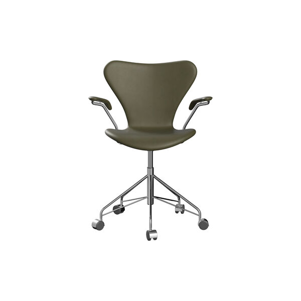 Series 7&trade; 3117 Fully Upholstered Office Chair, Essential moss green, Fritz Hansen