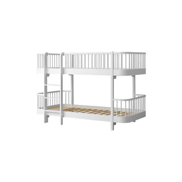 Wood Original Low Bunk Bed 90x200 cm, white, Oliver Furniture