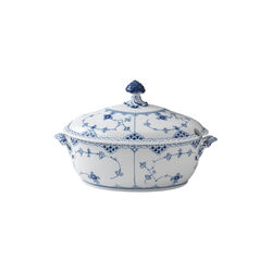 Blue Fluted Half Lace Tureen with Lid 200 cl, Royal Copenhagen