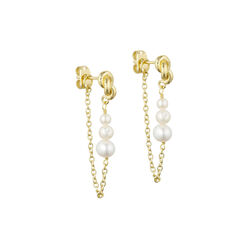 Anais chain earrings, white, Pure by Nat
