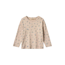 T-shirt L/S Thilda, warm sand flowers, Wheat
