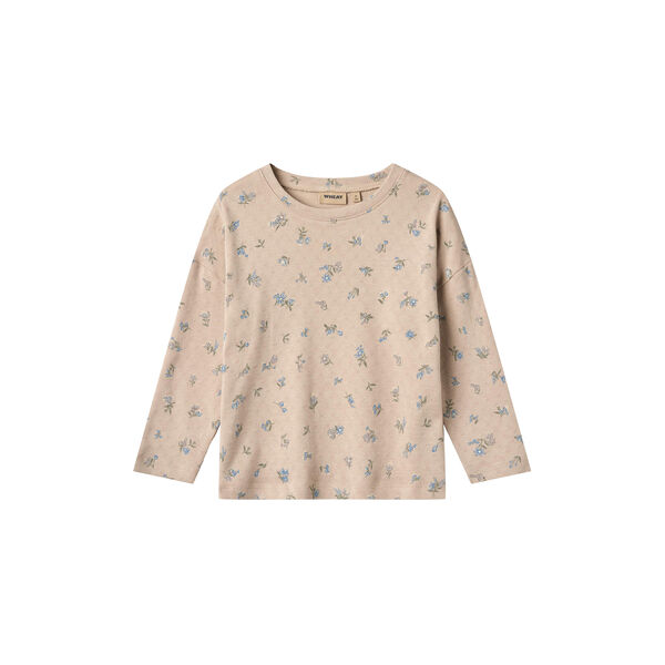 T-shirt L/S Thilda, warm sand flowers T-shirt L/S Thilda, warm sand flowers, Wheat