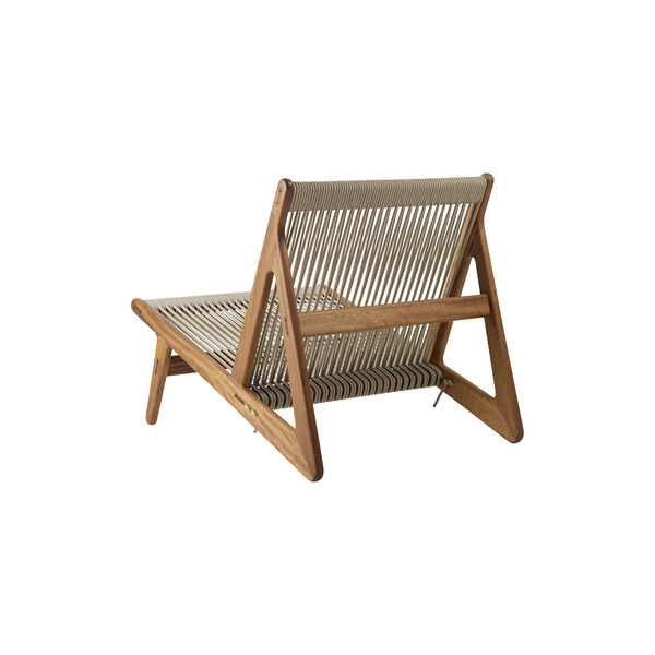 MR01 Outdoor Initial Lounge Chair, oiled iroko/sunfire melange beige/sand MR01 Outdoor Initial Lounge Chair, oiled iroko/sunfire melange beige/sand, GUBI