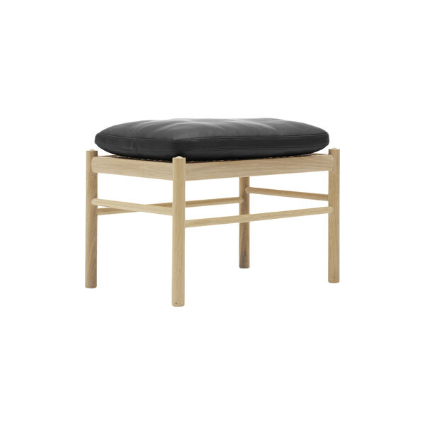 OW149F Colonial Footstool, soap treated oak/black, Carl Hansen & Søn