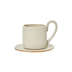Flow&nbsp;Mug&nbsp;with&nbsp;Saucer, off-white speckle, Ferm Living