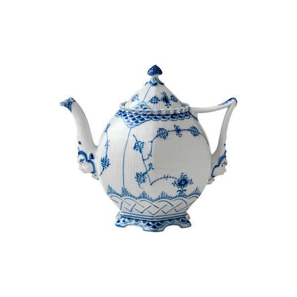 Blue Fluted Full Lace Tea Pot, Royal Copenhagen
