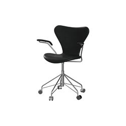 Series 7&trade; 3217 Fully Upholstered Office Chair, Grace Black, Fritz Hansen