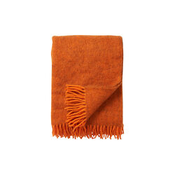 Gotland wool blanket, orange, Klippan Yllefabrik