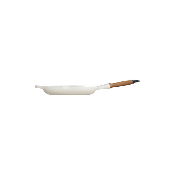 Signature cast iron frying pan with wooden handle &Oslash; 28 cm, meringue, Le Creuset