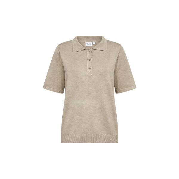 MilaSZ Polo SS Pullover, plaza taupe melange, Saint Tropez