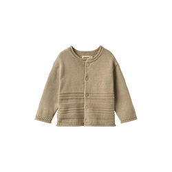 Knit Cardigan L/S Gunnar, gravel, Wheat