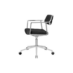 VIPP453 Swivel+ Chair with Castors, black/polished aluminium, Vipp