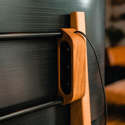 Socket (Stand), oiled oak/ black, KRISTIAN JUUL