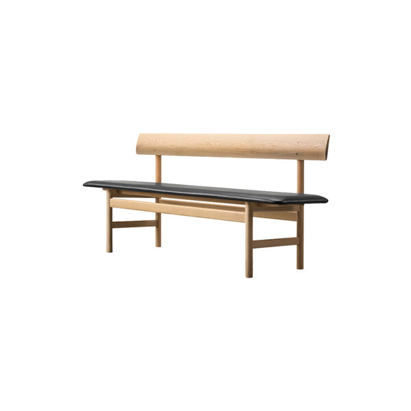 The Mogensen Bench, soap treated oak/black, Fredericia Furniture