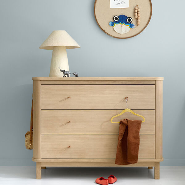 Wood Dresser 3 Drawers, oak Wood Dresser 3 Drawers, oak, Oliver Furniture