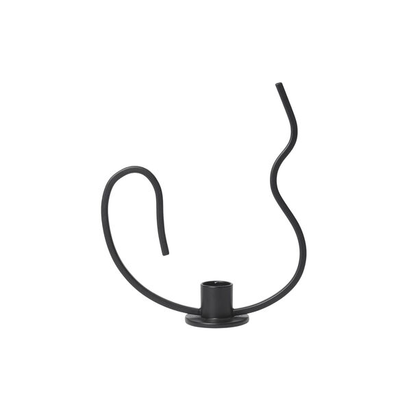 Valse Candle Holder Low, black, Ferm Living