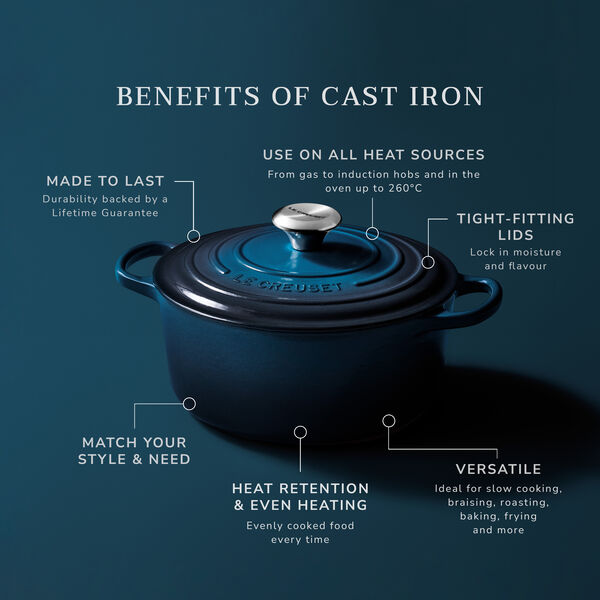 Signature round cast iron pot &Oslash; 24 cm, nuit, Le Creuset