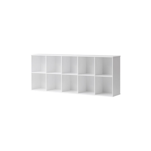 Wood Shelving Unit 5x2 Horizontal with Support Wood Shelving Unit 5x2 Horizontal with Support, Oliver Furniture