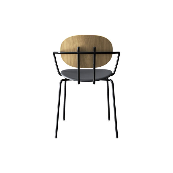 PIET HEIN Chair with Arms, white pigmented oak//Solid Black 509, Sibast Furniture