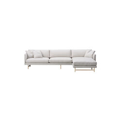 FF5555 95 3-seater Sofa Chaise, light beige/lacquered oak, Fredericia Furniture