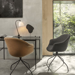 TS Desk, black marquina marble/black, GUBI