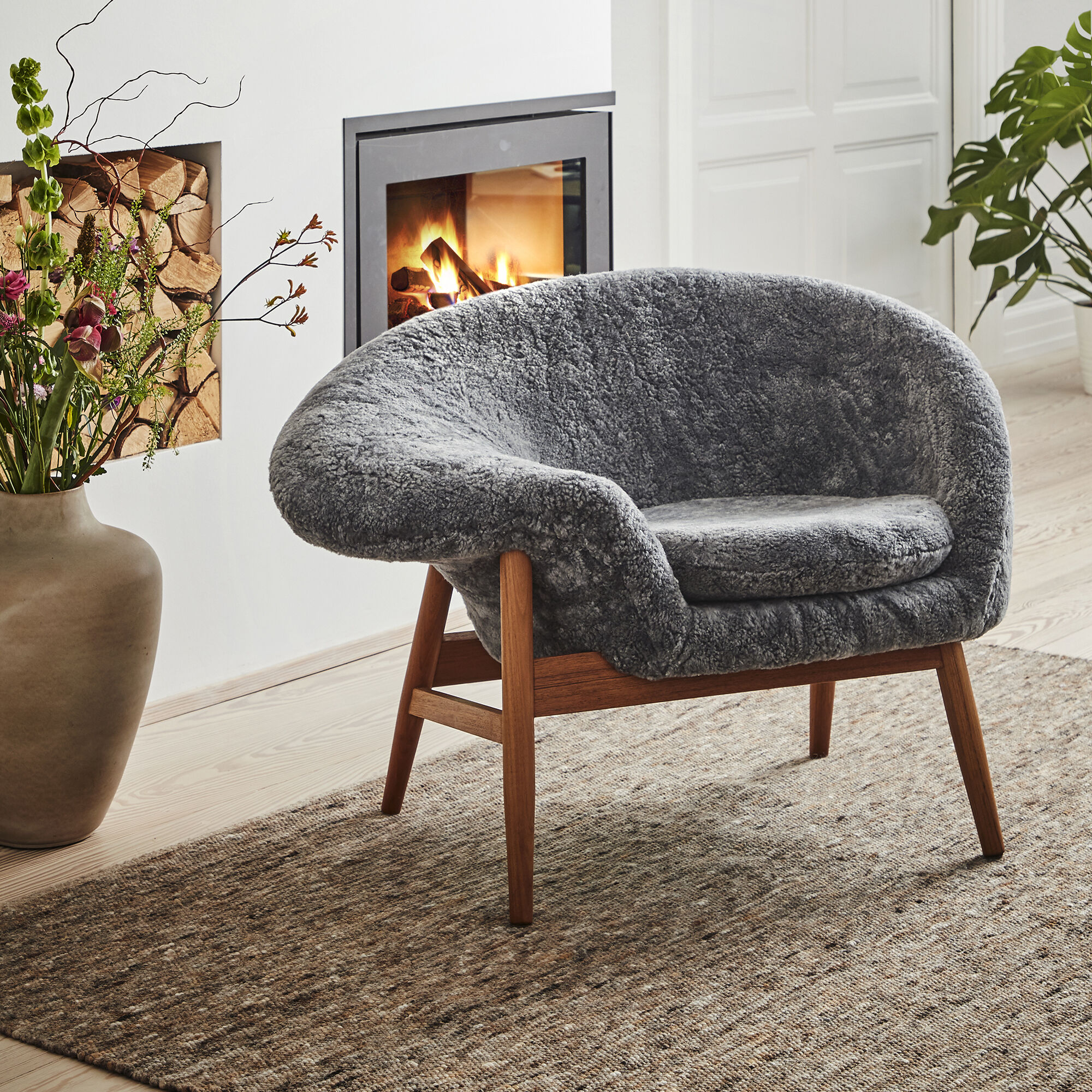 Fried Egg Left Lounge Chair grey