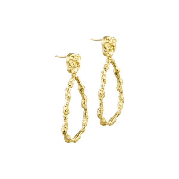 Vela foil earrings, gold plated, Pure by Nat