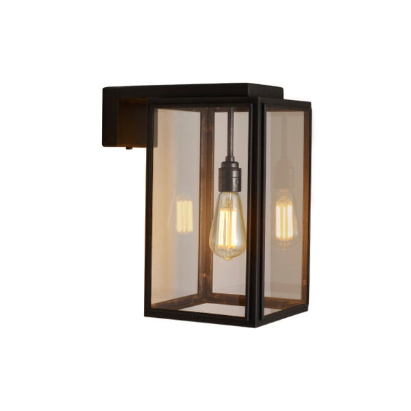 Small Portico Wall Light, weathered brass/clear, Original BTC
