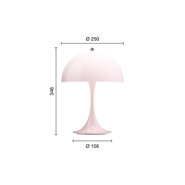 Panthella 250 Portable Table Lamp, opal pale rose Panthella 250 Portable Table Lamp, opal pale rose, Louis Poulsen