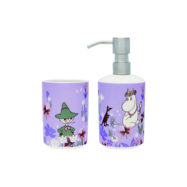 Moomin soap dispenser & toothbrush holder Flower Garden, Moomin Arabia