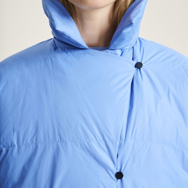 Feather down jacket with lapel, lake blue, BITTE KAI RAND