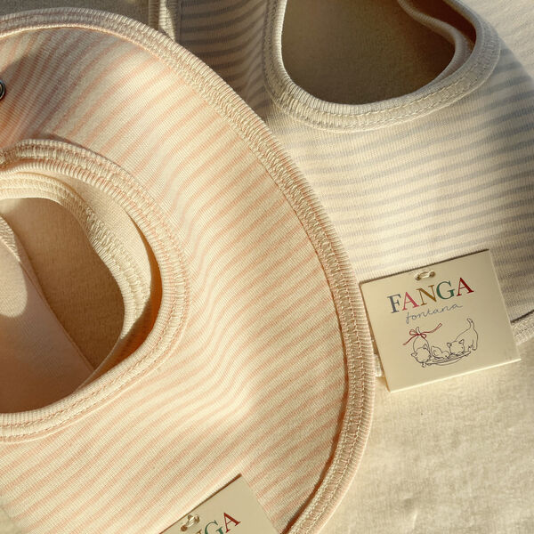 Fio Stripe 2-pack Bibs, blush mix Fio Stripe 2-pack Bibs, blush mix, Konges Sløjd