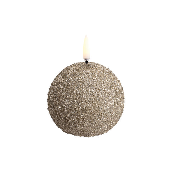 LED round candle, champagne/glitter, Uyuni Lighting