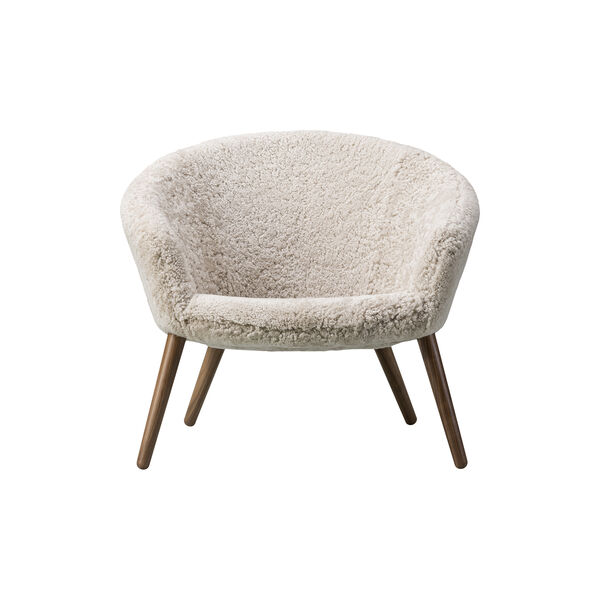 Ditzel Lounge Chair, white/lacquered walnut, Fredericia Furniture