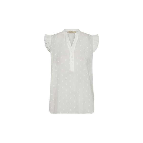 PD-Mabel Dobby Dot SL Shirt, white PD-Mabel Dobby Dot SL Shirt, white, Pieszak