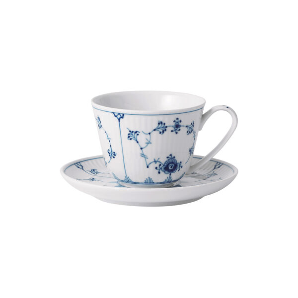 Blue Fluted Plain Cup and Saucer 24 cl, Royal Copenhagen