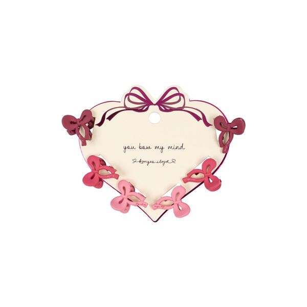 6-pack Mini Bow Hair Clip, pink mix, Konges Sløjd