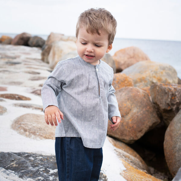 Baby Peasant Shirt, indigo gem, Serendipity