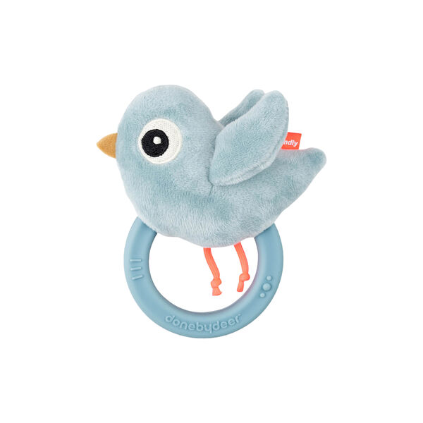 Birdee Sensory Rattle with Teether, blue Birdee Sensory Rattle with Teether, blue, Done by Deer