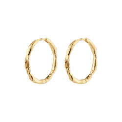 EDDY recycled  organic shaped large hoops, gold-plated, Pilgrim